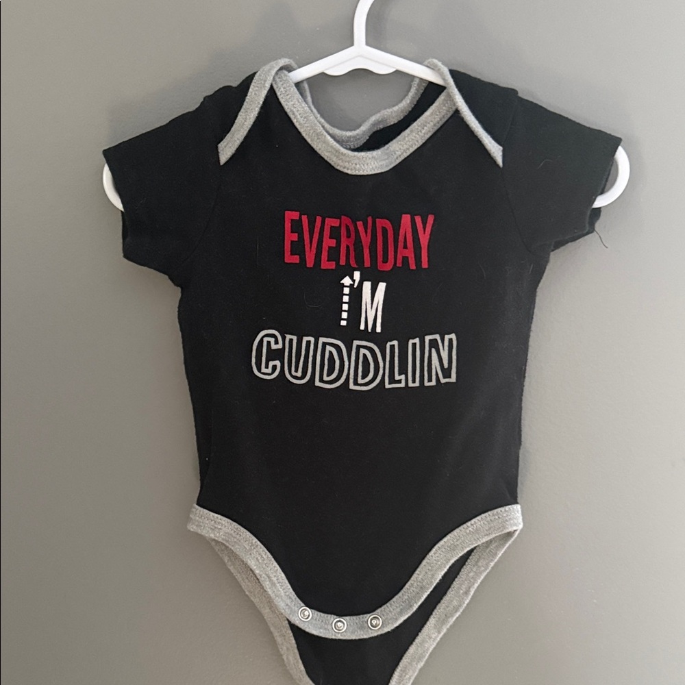 Baby Essentials Black and Gray Bodysuit